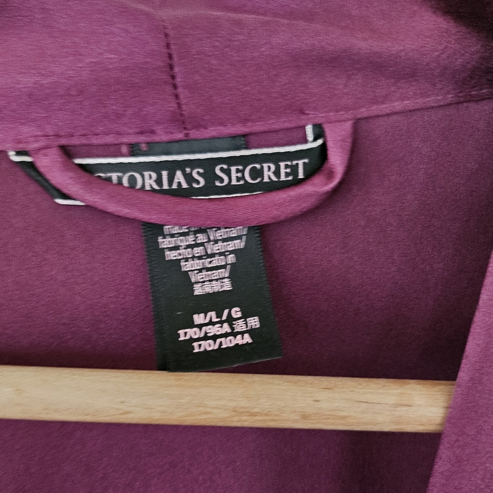 Victoria's Secret Plum Satin Tie-Front Robe - Picture 9 of 10